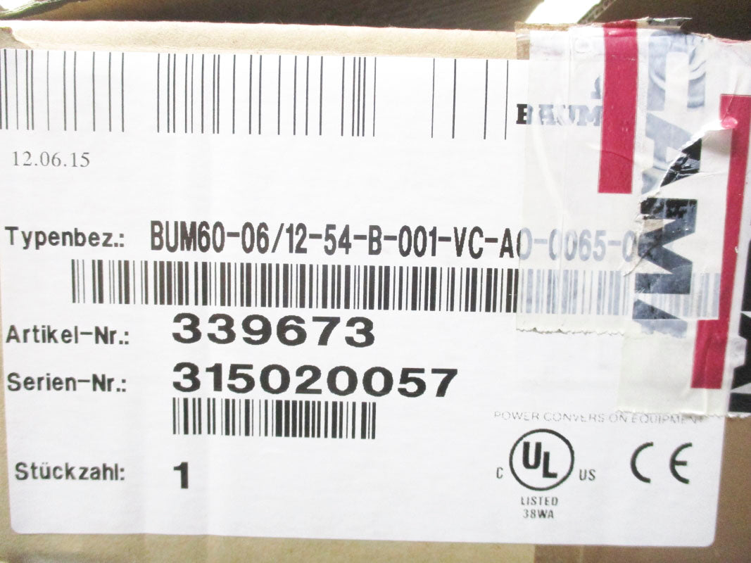 BAUMULLER BUM60-0612-54-B-001-VC-A0-0065-0013-0000-0000 480VAC NSMP