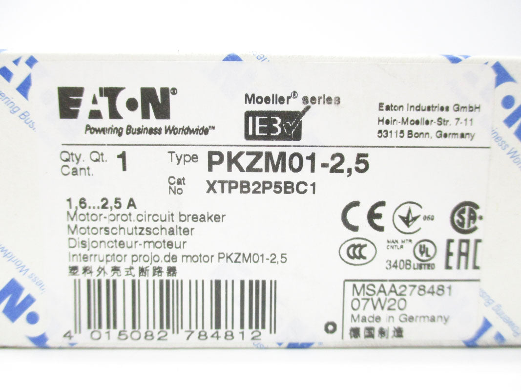 EATON XTPB2P5BC1 PKZM01-2,5 1.6-2.5A NSMP