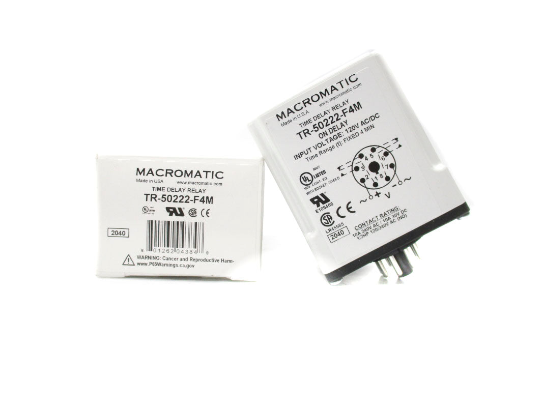 MACROMATIC TR-50222-F4M 120VAC/DC 4MIN NSMP