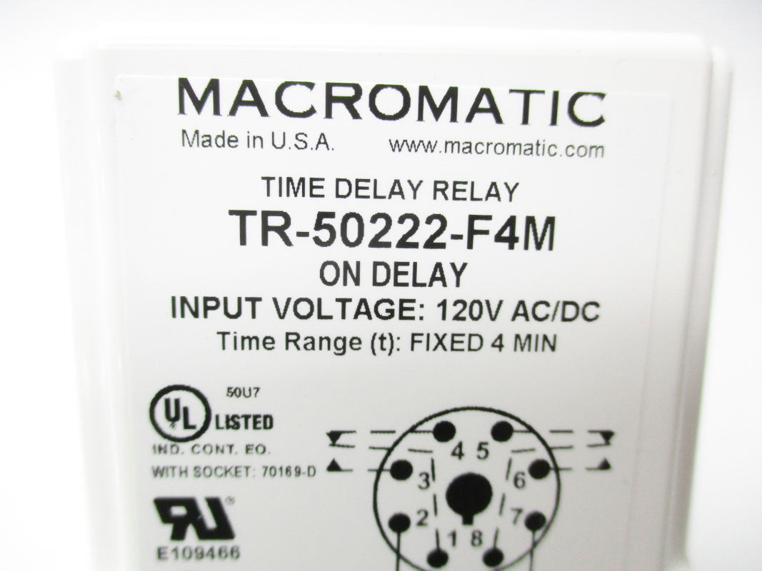 MACROMATIC TR-50222-F4M 120VAC/DC 4MIN NSMP