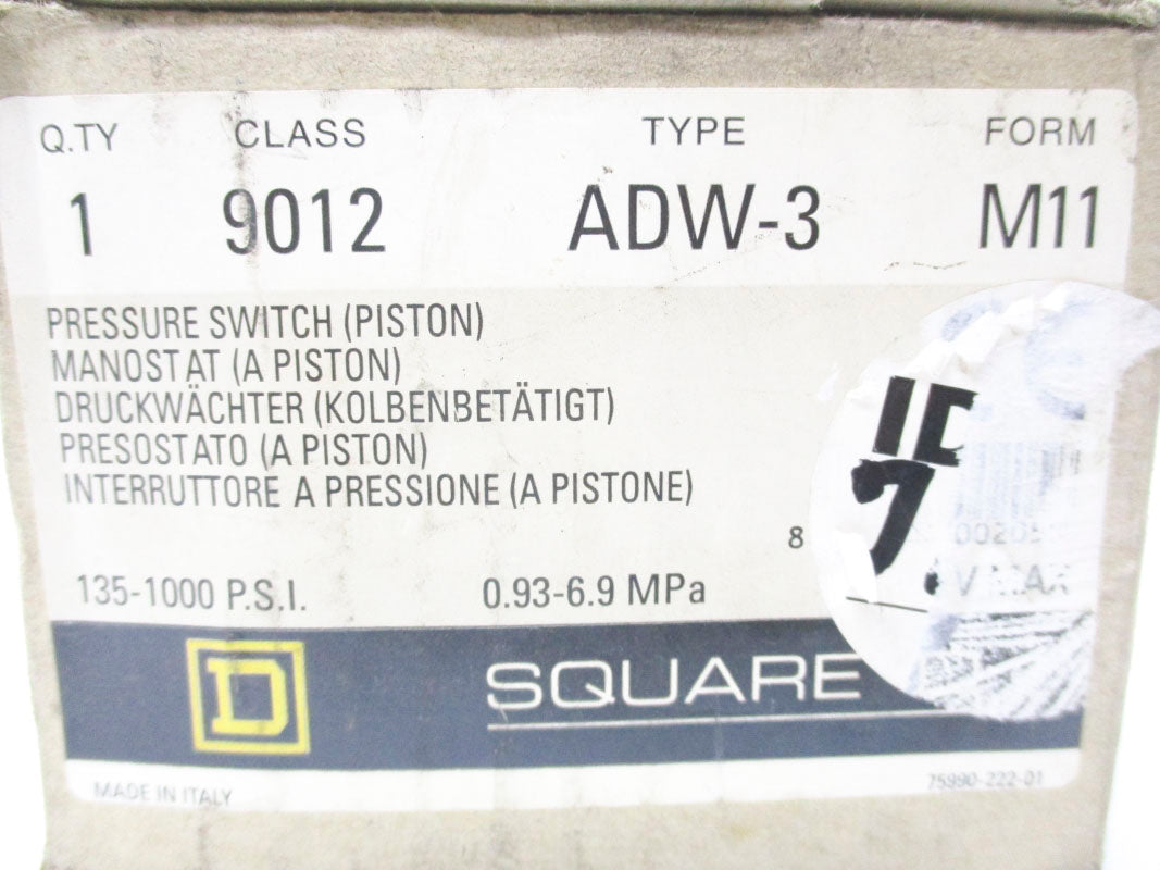 SQUARE D 9012ADW3 SER. C 135-1000PSI NSMP