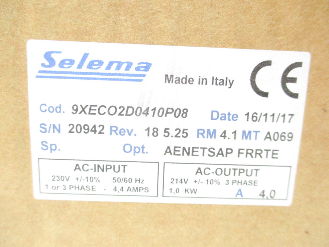 SELEMA 9XECO2D0410P08 REV. 18 5.25 230V 4.4A NSMP