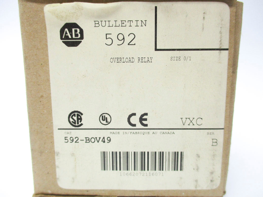 ALLEN BRADLEY 592-BOV49 SER. B (BR/WH) NSMP