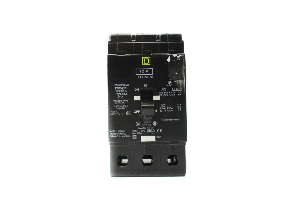 SQUARE D EDB34070 70A 240V UNMP