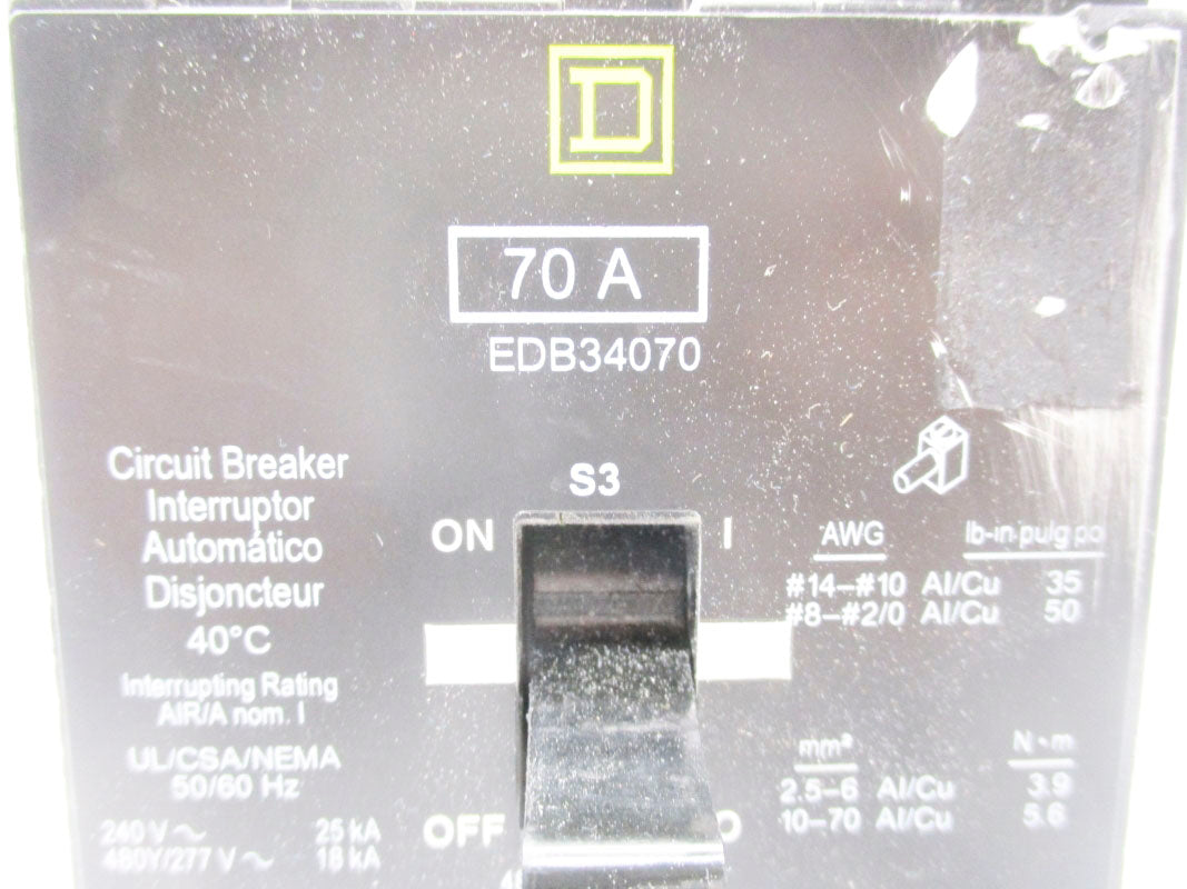 SQUARE D EDB34070 70A 240V UNMP
