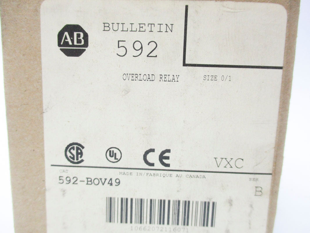 ALLEN BRADLEY 592-BOV49 SER. B (BR/WH) NSMP
