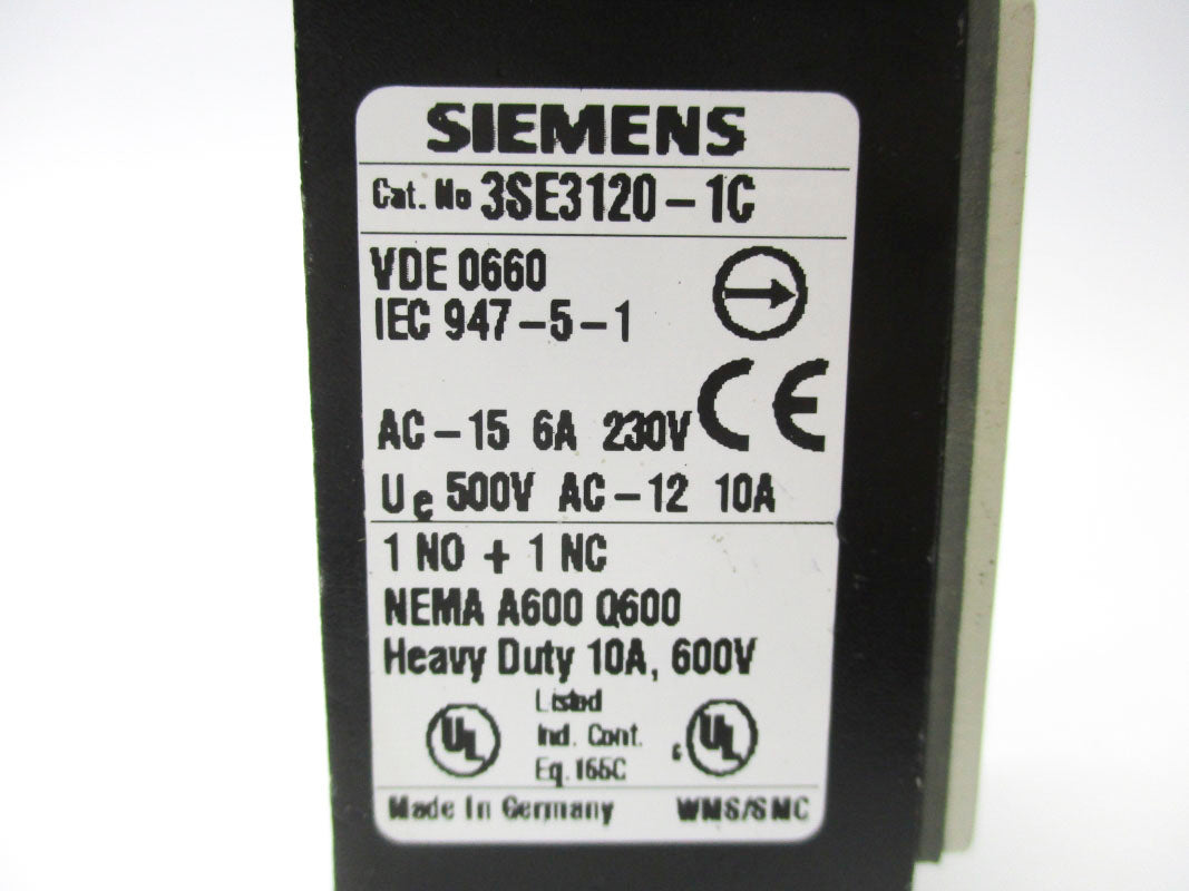 SIEMENS 3SE3120-1C 10A 600V UNMP