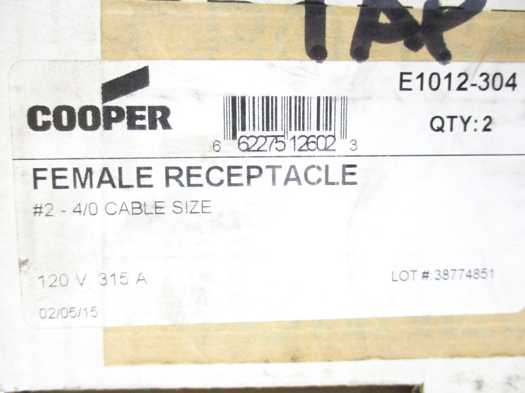 COOPER E1012-304 120V 315A (PKG OF 2) NSMP
