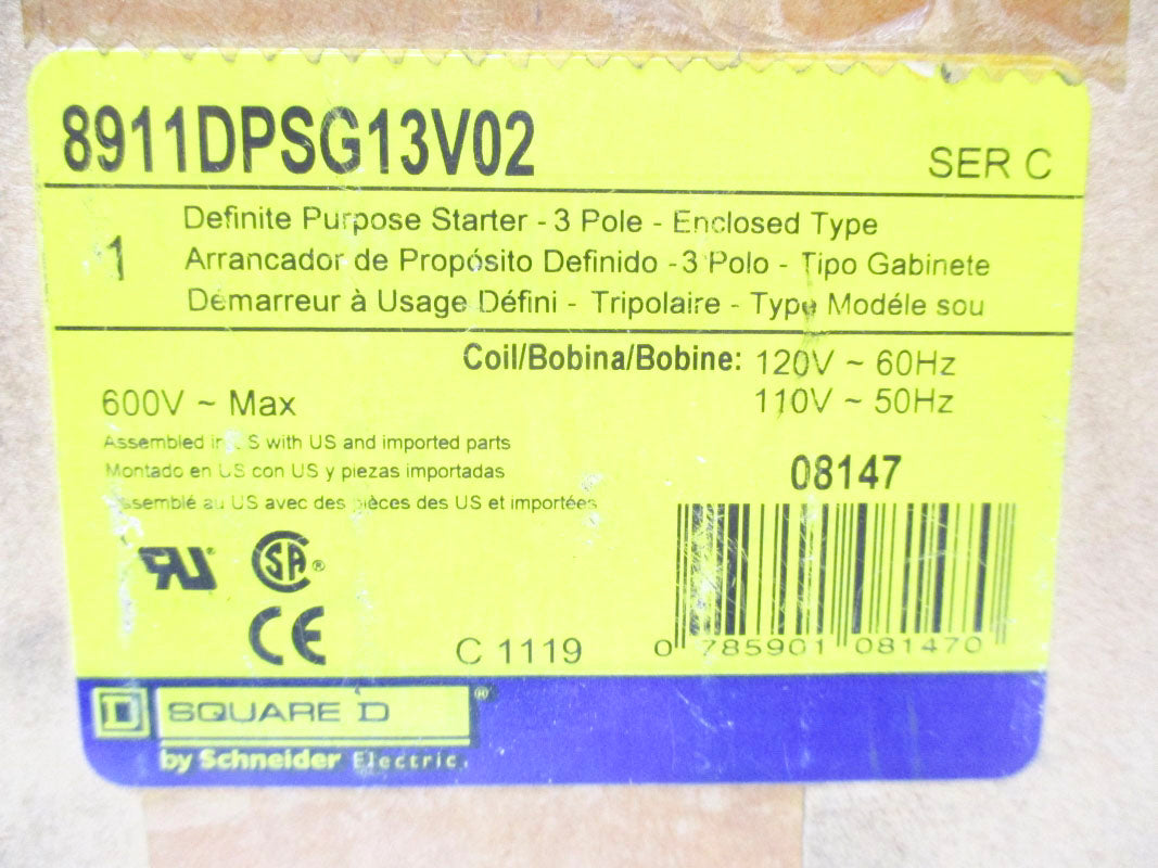 SQUARE D 8911DPSG13V02 SER. C 120V NSMP