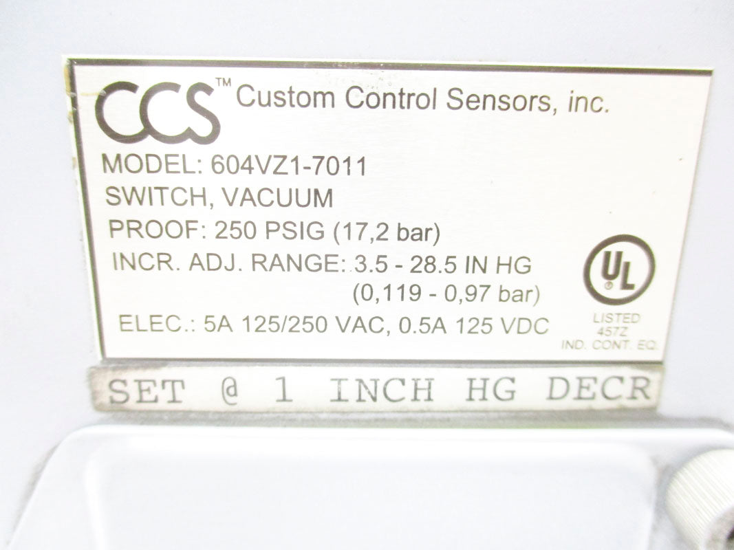 CCS 604VZ1-7011 250PSI 0.5A 250VAC UNMP