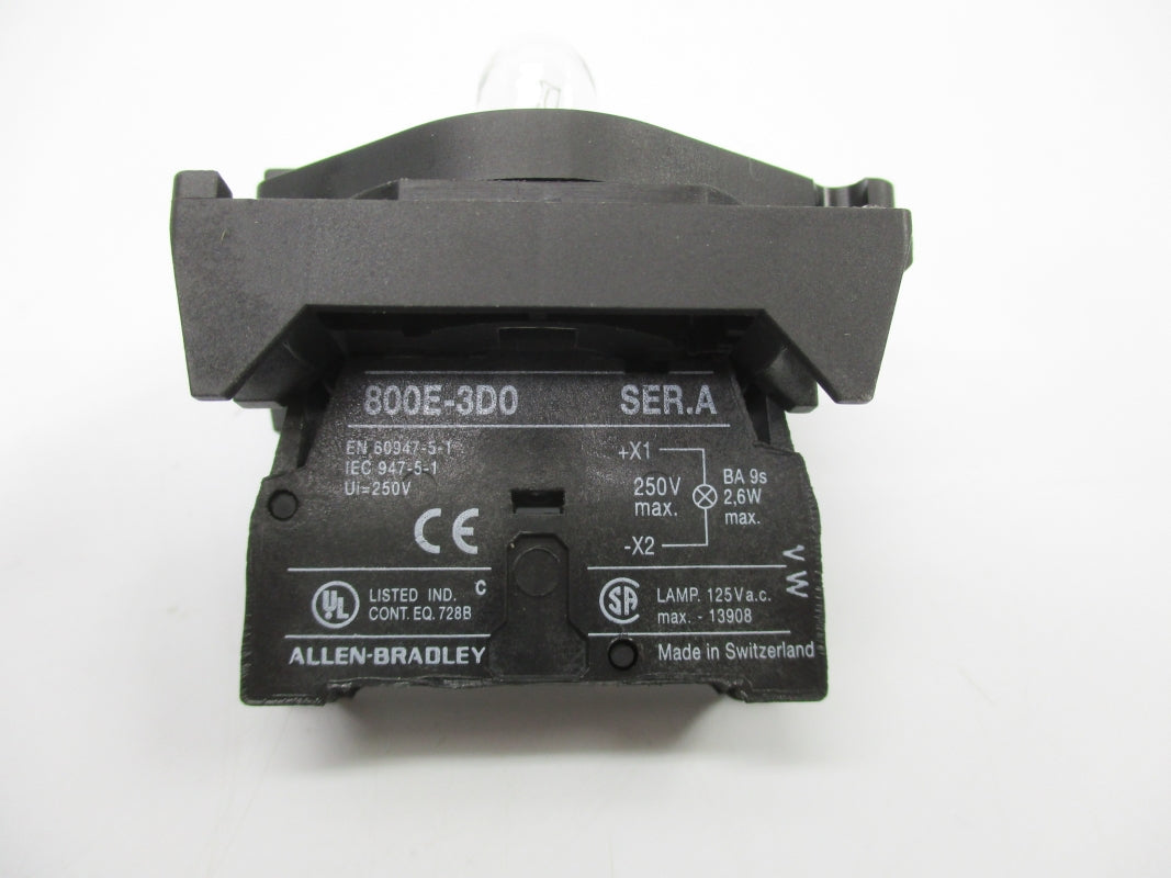 ALLEN BRADLEY 800E-3D0 SER. A 250V (AS PICTURED1) NSNP