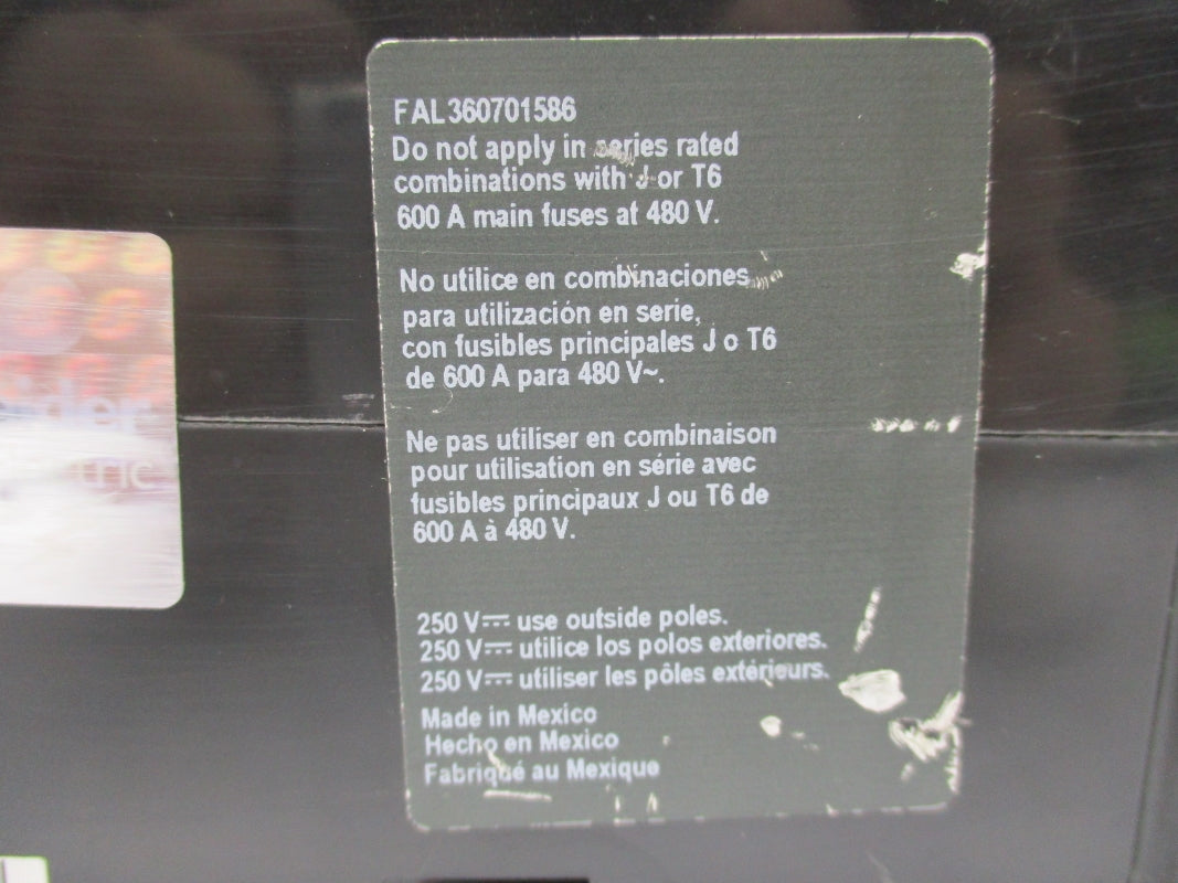 SQUARE D FAL360701586 X13450313100 70A 600V UNMP