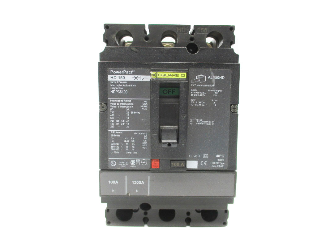 SQUARE D HDL36125 SER. 1 600V 125A NSNP
