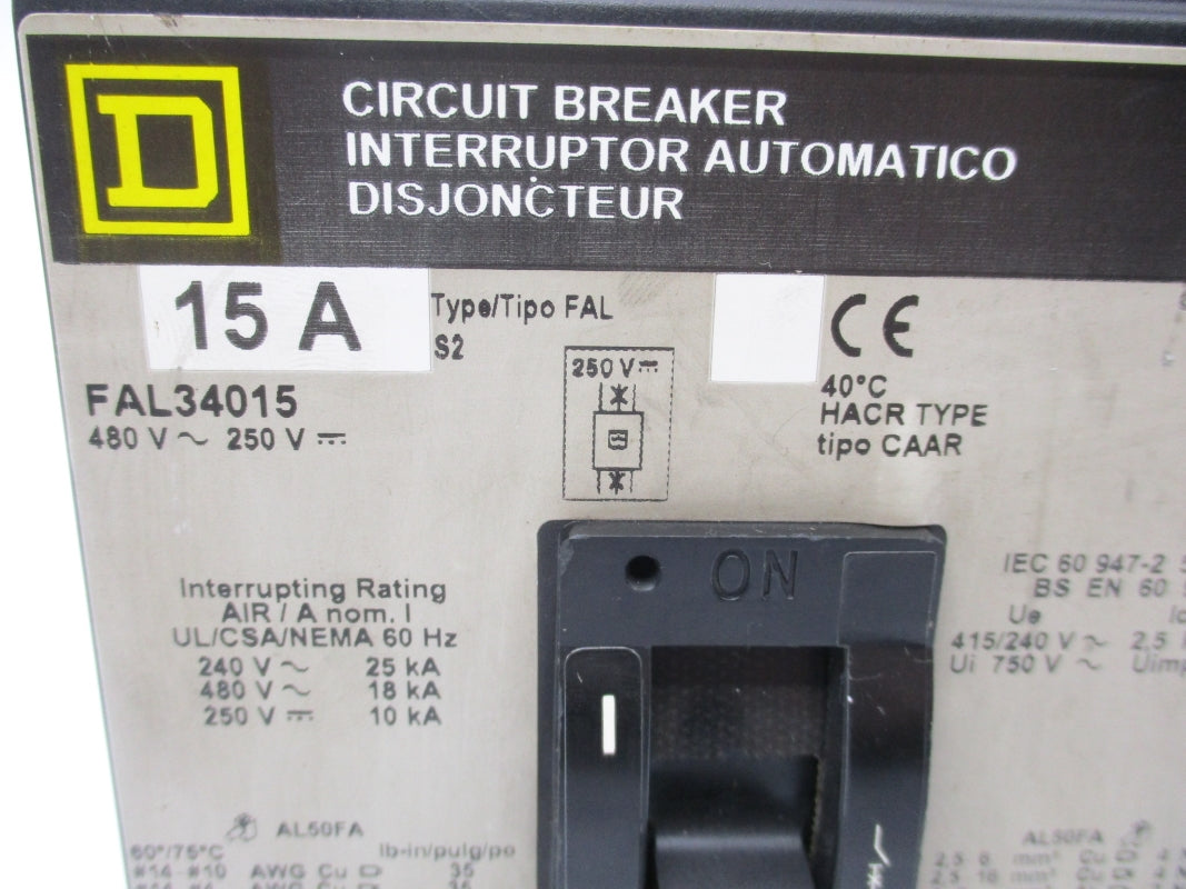 SQUARE D FAL34015 15A 480V (AS PICTURED) NSNP