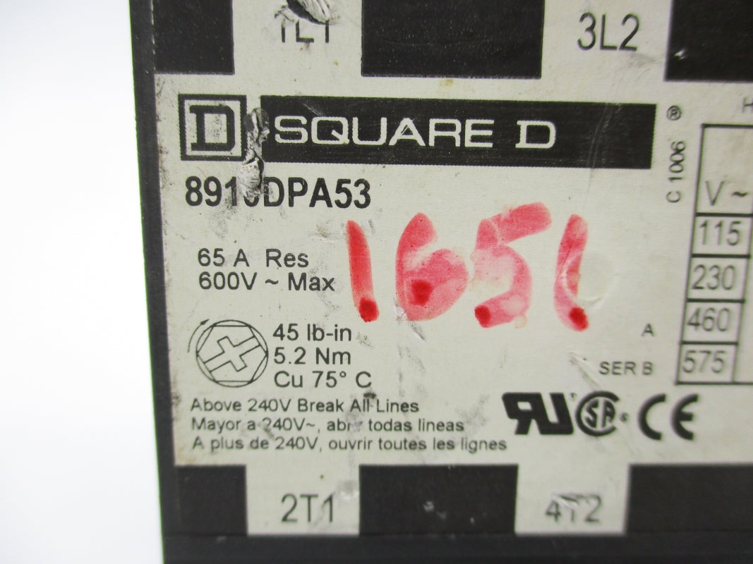 SQUARE D 8910DPA53 65A 120V UNMP
