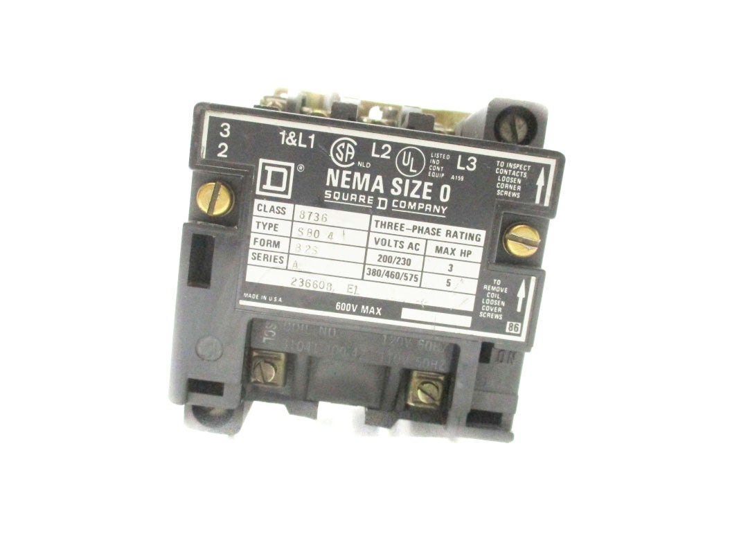 SQUARE D 8736SBO4 SER. A 120V (AS PICTURED) UNMP