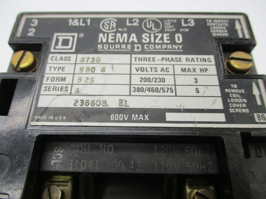 SQUARE D 8736SBO4 SER. A 120V (AS PICTURED) UNMP
