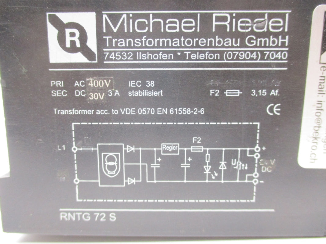 MICHAEL RIEDEL RNTG72S 400VAC 3A UNMP