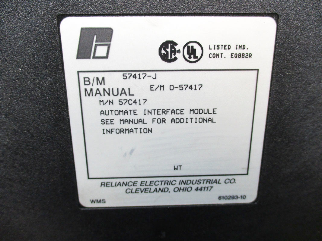 RELIANCE ELECTRIC 57C417 57417-J UNMP