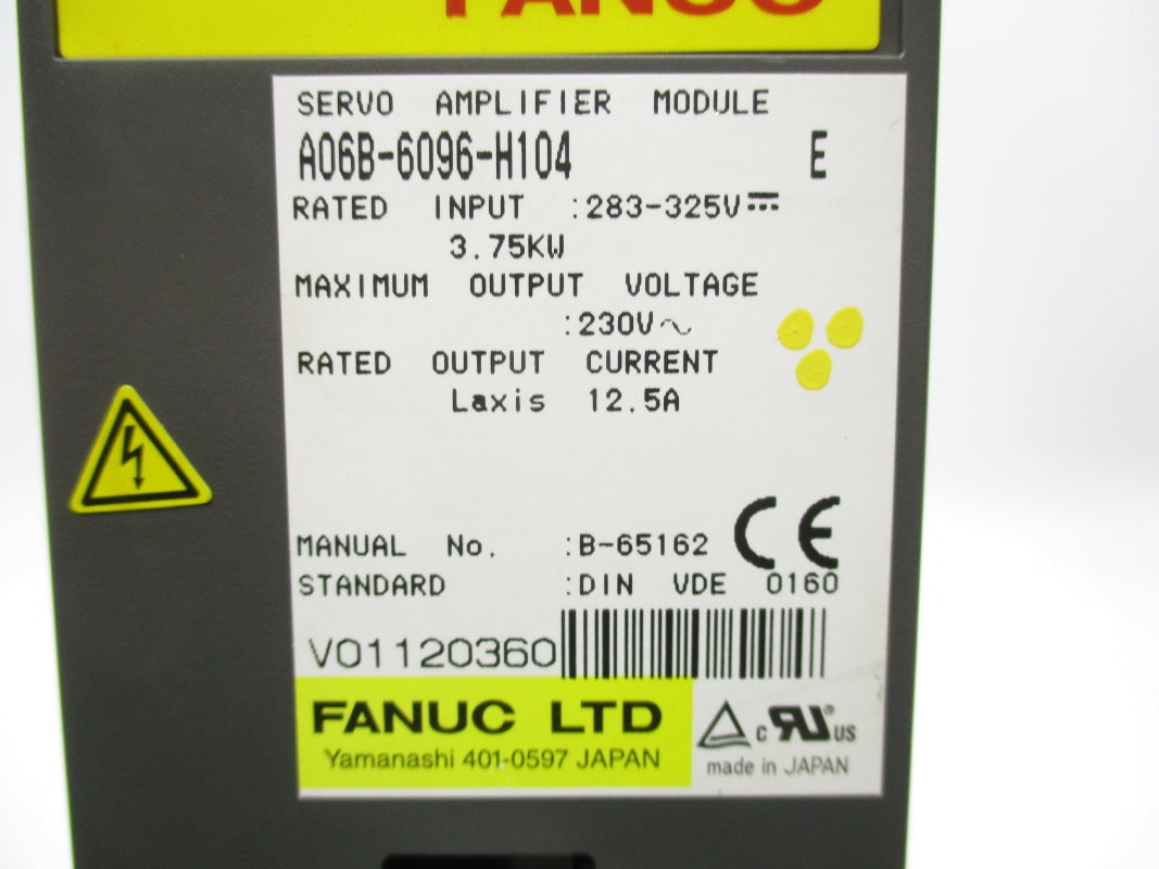 FANUC A06B-6096-H104 283-325V 12.5A UNMP