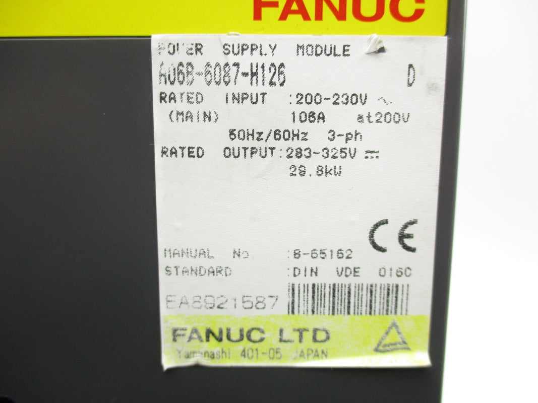 FANUC A06B-6087-H126 200-230V 106A UNMP