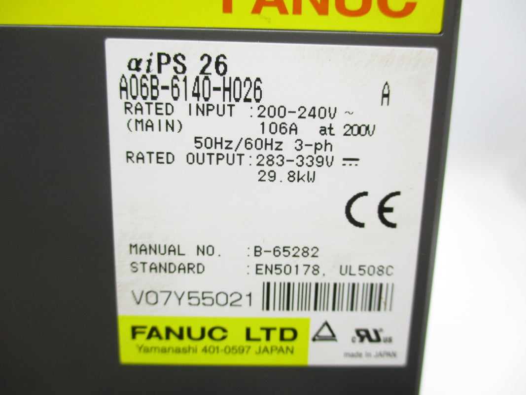 FANUC A06B-6140-H026 200-240V 106A UNMP