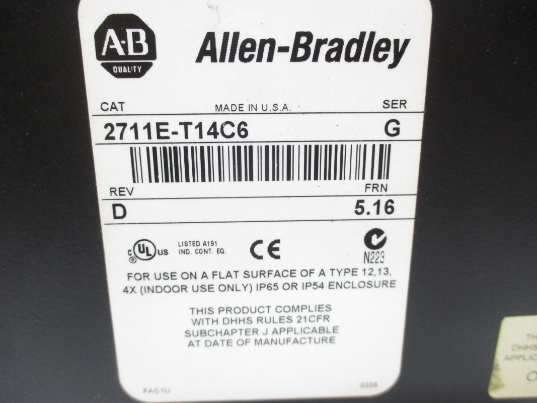 ALLEN BRADLEY 2711E-T14C6 SER. G F/W 5.16 UNMP