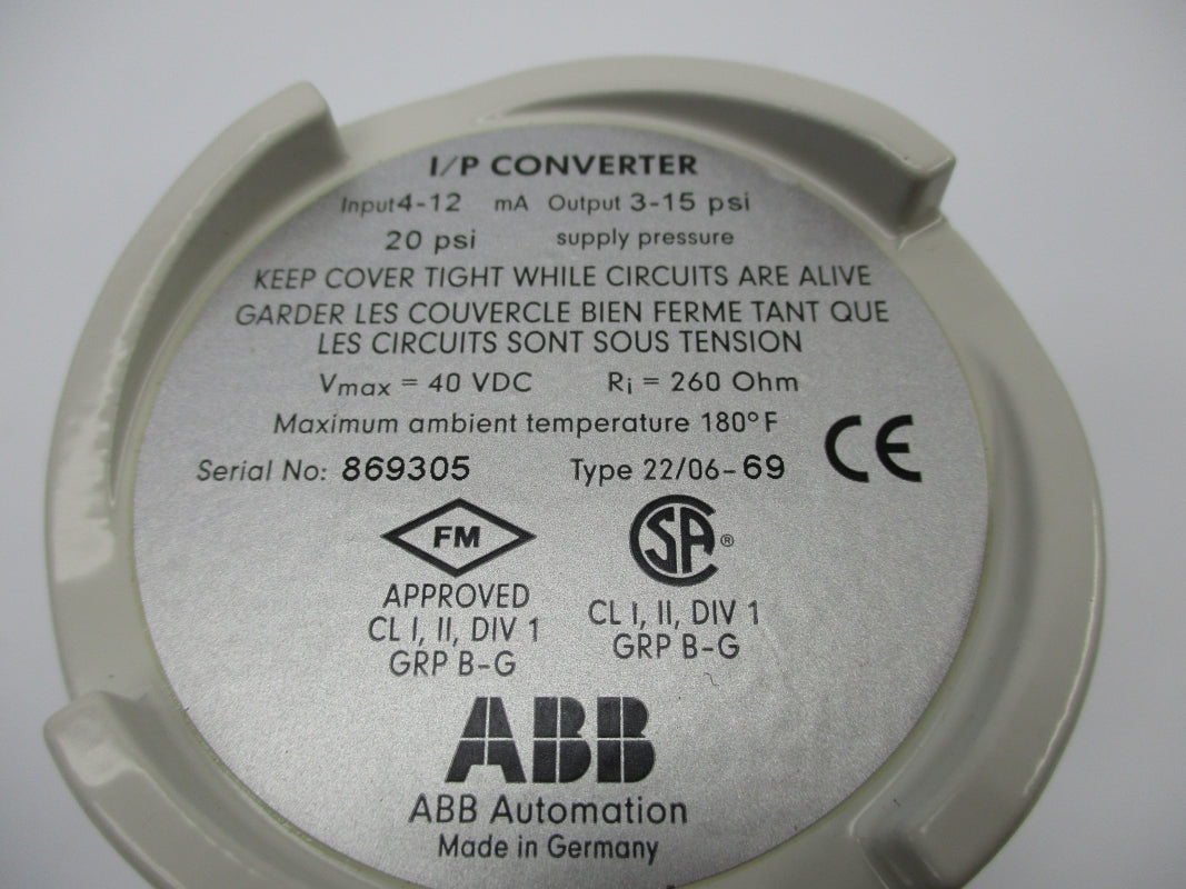 ABB 22/06-69 20PSI 40VDC NSNP