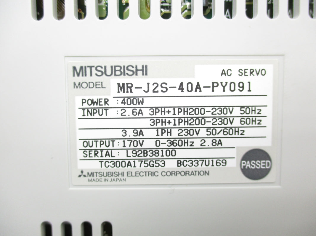 MITSUBISHI MR-J2S-40A-PY091 230V 3.9A NSMP