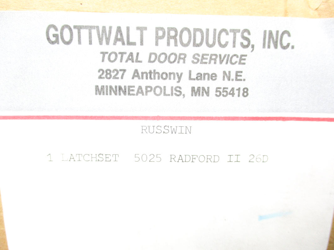 GOTTWALT PRODUCTS 5025-RADFORD-II-26D NSMP