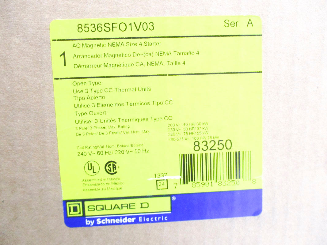 SQUARE D 8536SFO1V03 SER. A 240V NSMP