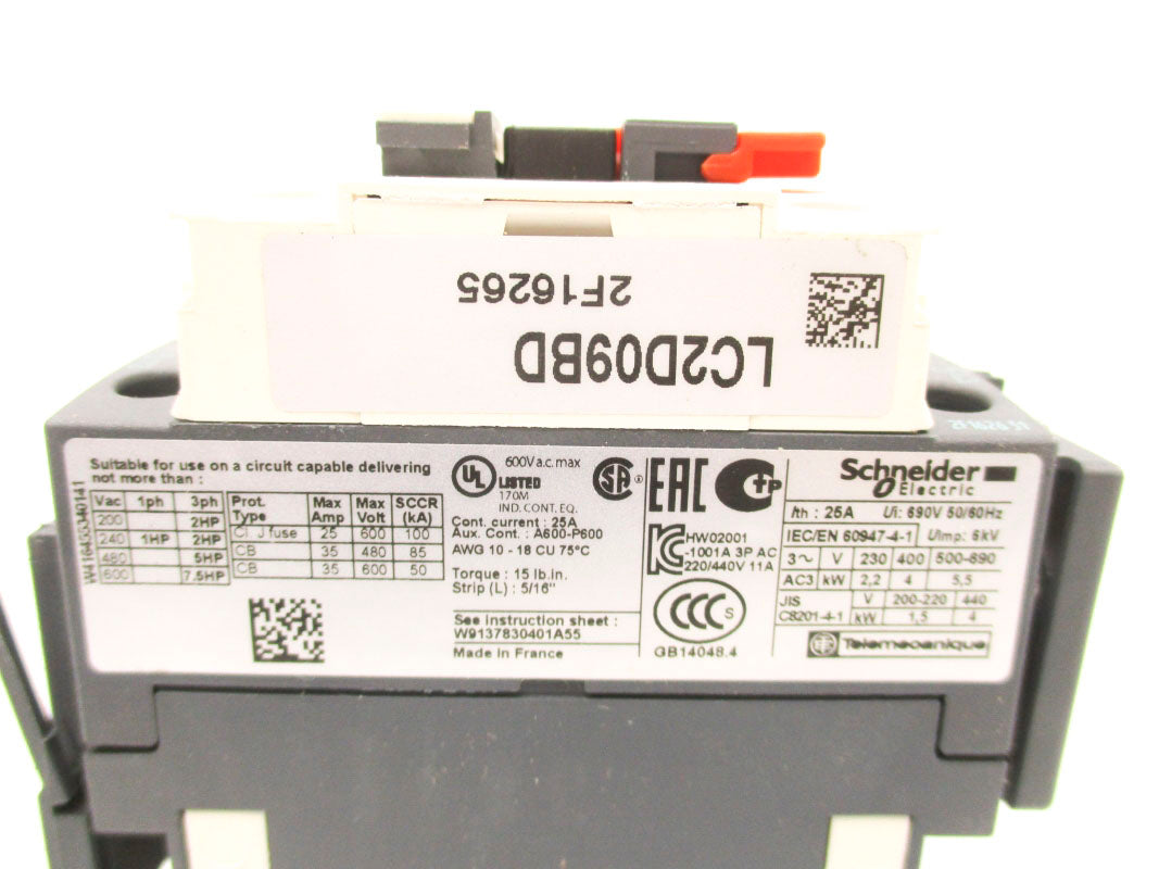 SCHNEIDER ELECTRIC LC2D09BD 24VDC NSMP