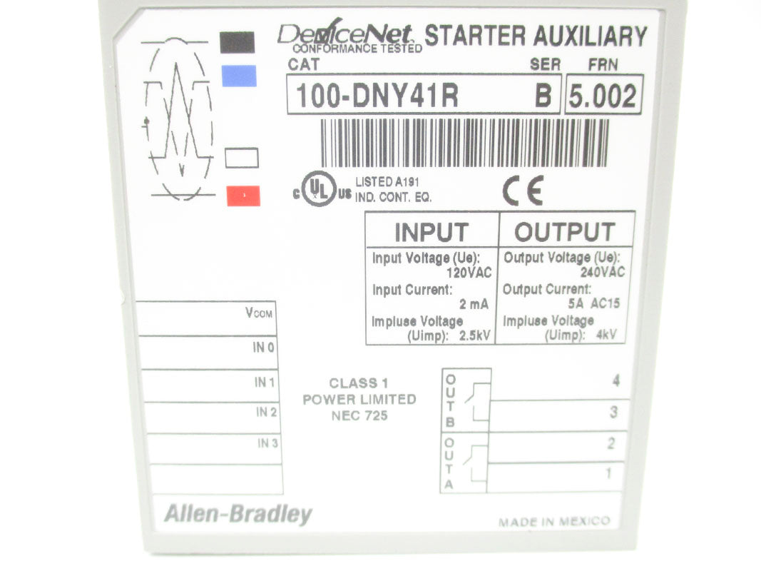 ALLEN BRADLEY 100-DNY41R SER. B F/W 5.002 120VAC 5A NSNP