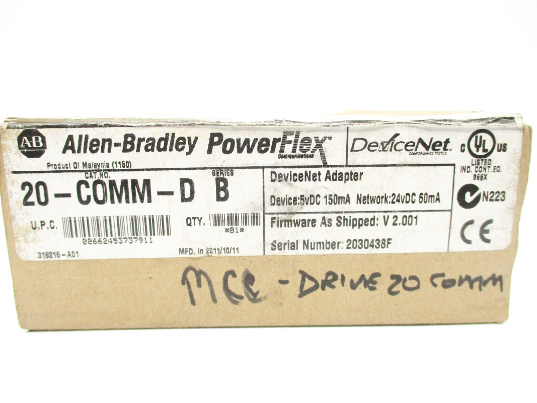 ALLEN BRADLEY 20-COMM-D SER. B F/W V2.001 DATE: 2011 24VDC NSFS