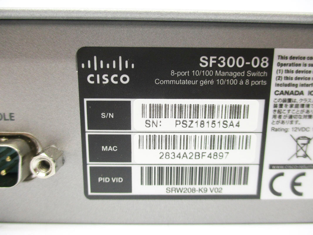 CISCO SF300-08 12VDC 1A NSMP
