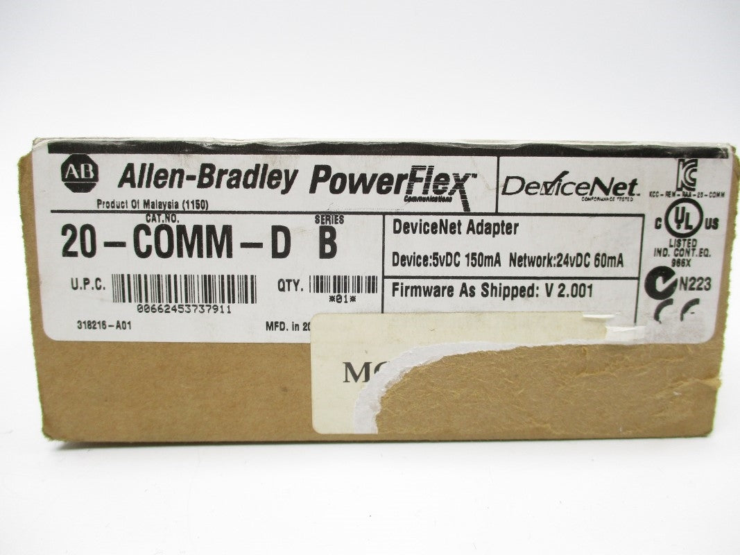 ALLEN BRADLEY 20-COMM-D SER. B 24VDC F/W V2.001 NSFS