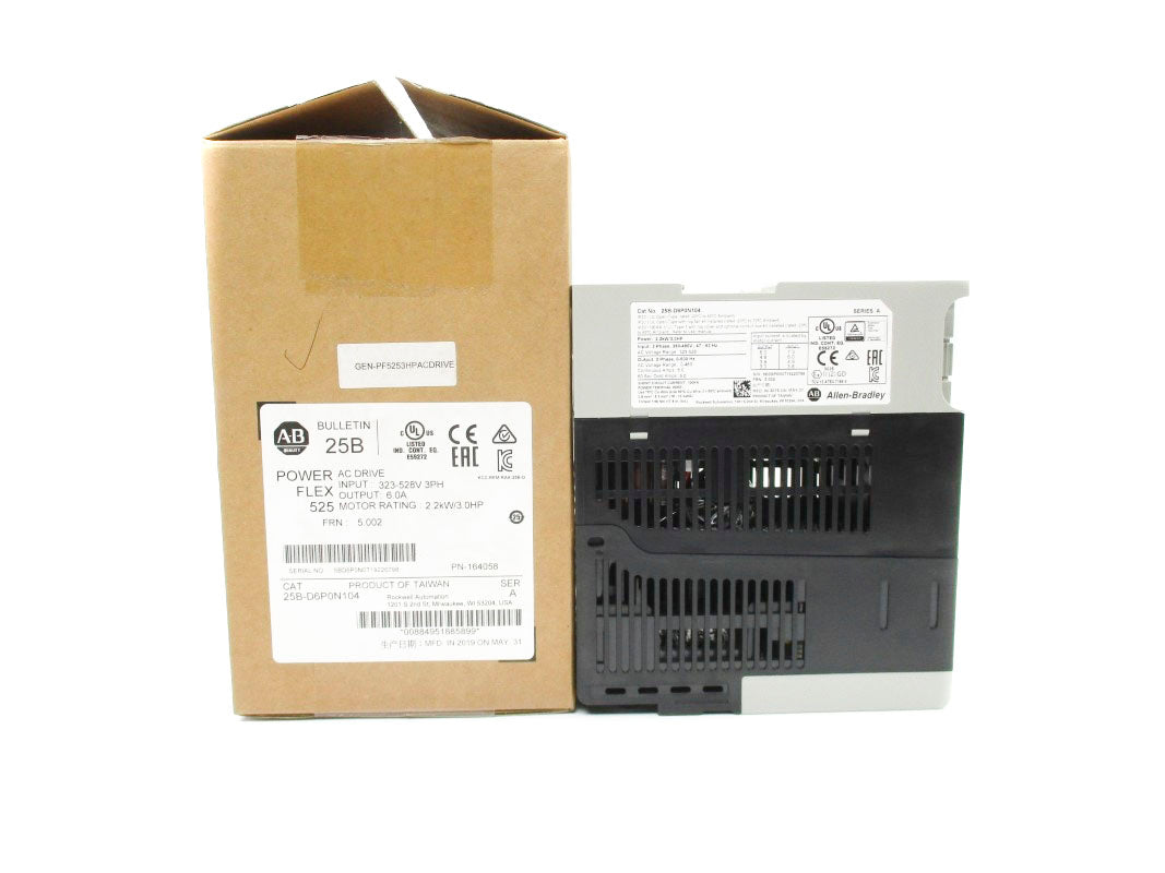ALLEN BRADLEY 25B-D6P0N104 SER. A F/W 5.002 323-528V 9.0A NSMP