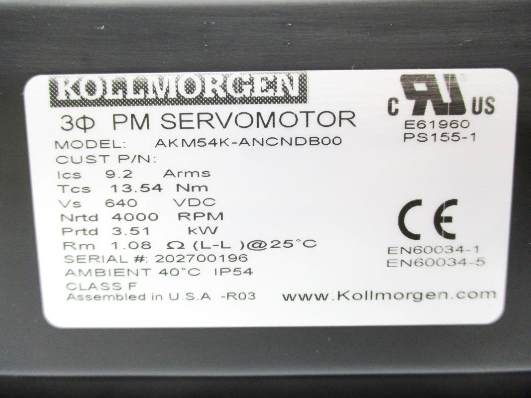 KOLLMORGEN AKM54K-ANCNDB00 640VDC NSNP