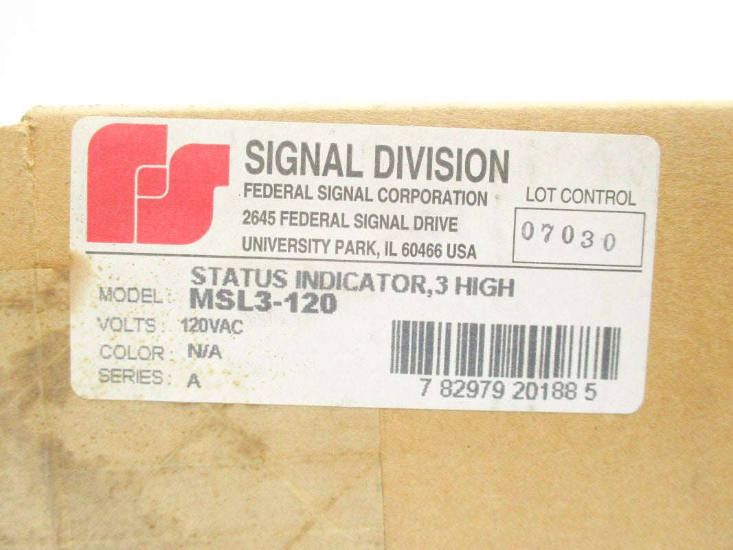 FEDERAL SIGNAL MSL3-120 SER. A 120VAC NSMP