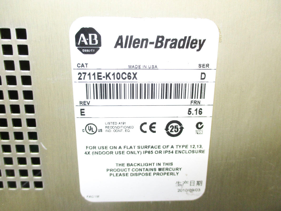ALLEN BRADLEY 2711E-K10C6X SER. D F/W 5.16 UNMP