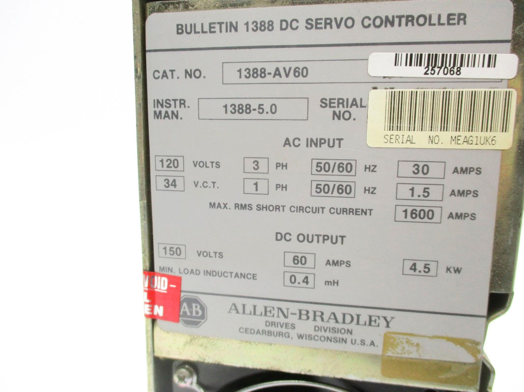 ALLEN BRADLEY 1388-AV60 120V 1600A UNMP