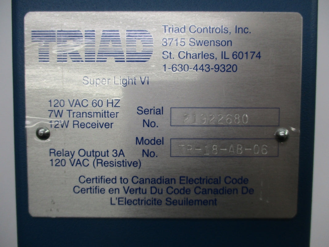 TRIAD TR-18-AB-06 E 120VAC UNMP