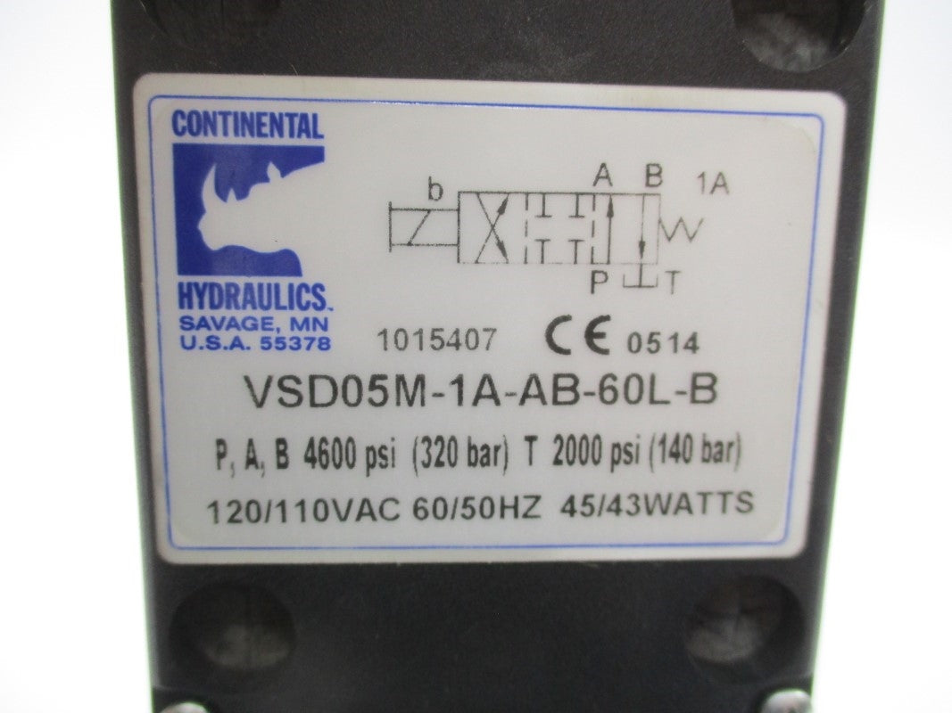 CONTINENTAL HYDRAULICS VSD05M-1A-AB-60L-B 120/110VAC 4600PSI NSNP