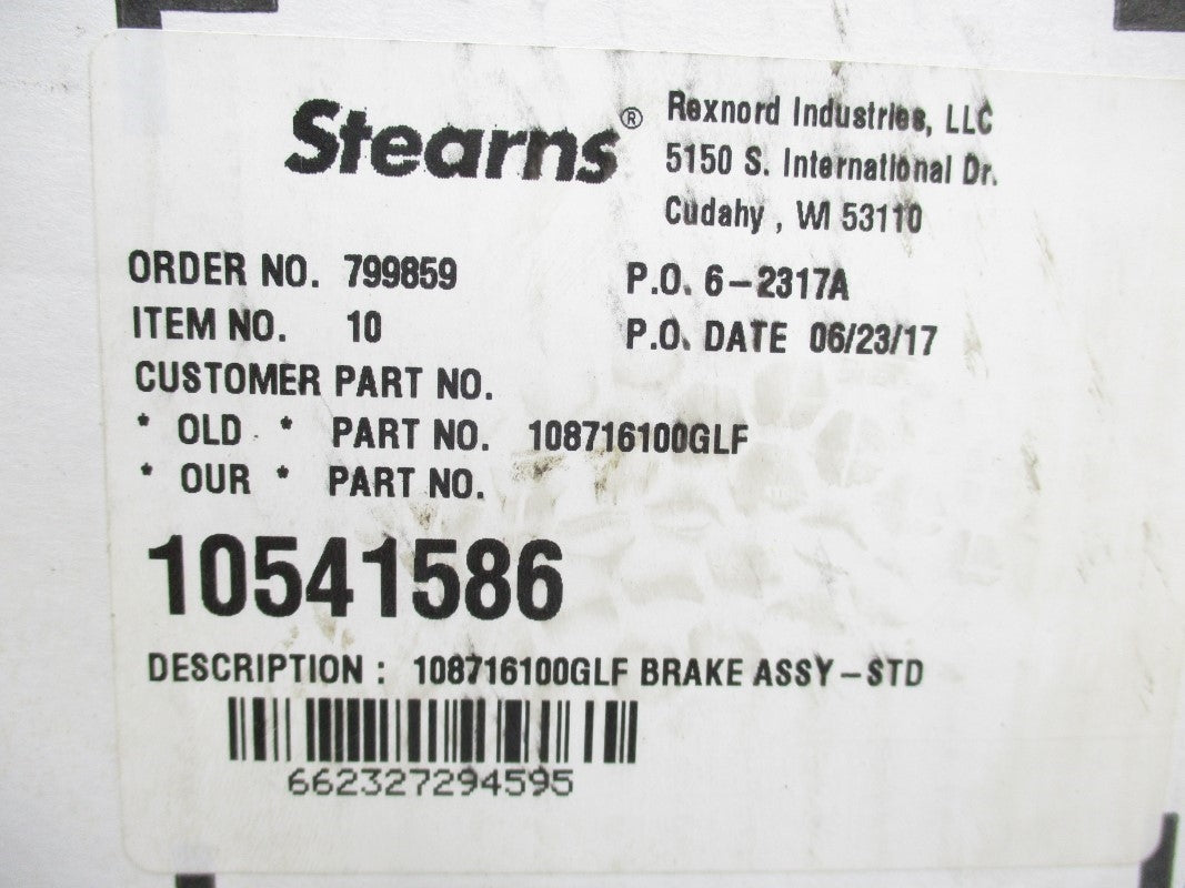 STEARNS 108716100GLF 460V 4.2/.3A NSMP