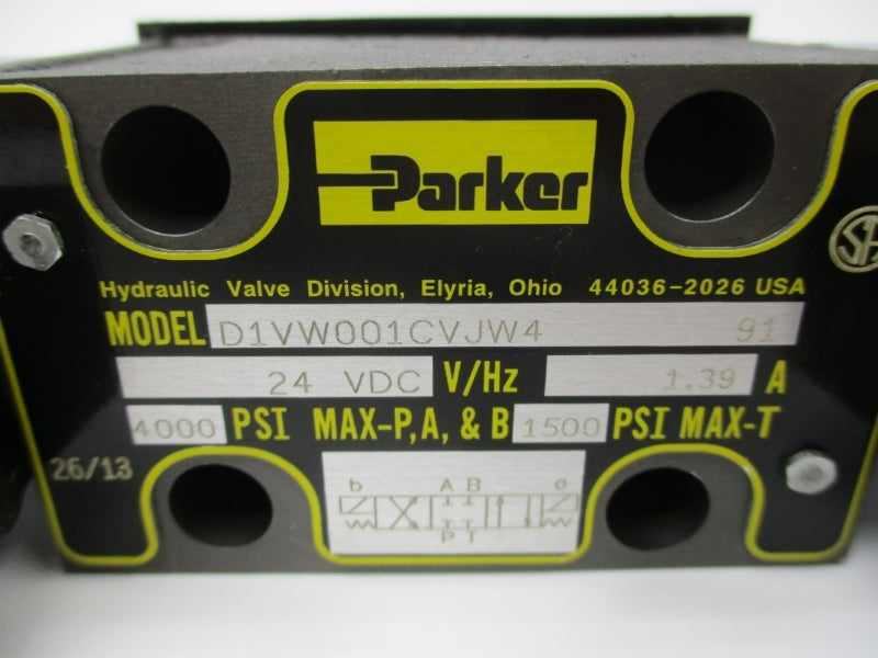 PARKER D1VW001CVJW491 24VDC 1.39A 4000PSI NSNP