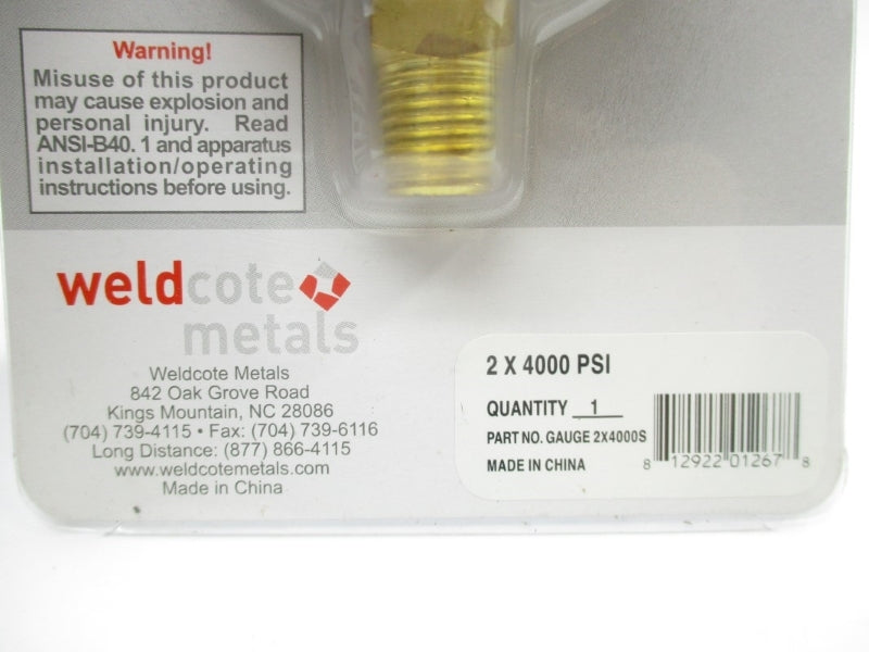 WELDCOTE 2X4000S 0-4000PSI NSMP