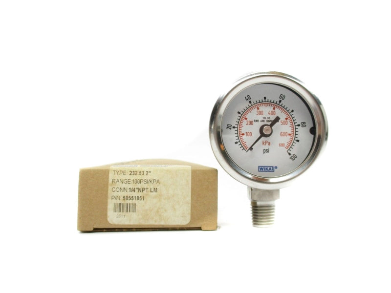 WIKA 50551051 0-100PSI 1/4" NSMP