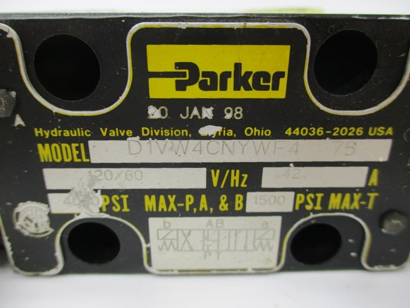 PARKER D1VW4CNYWF475 120V .42A 4000PSI UNMP