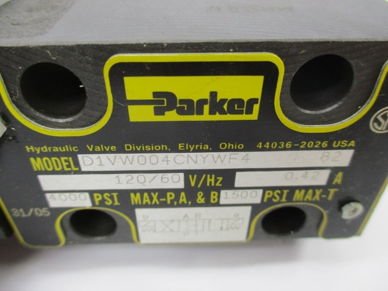 PARKER D1VW004CNYWF482 120V .42A 4000PSI UNMP