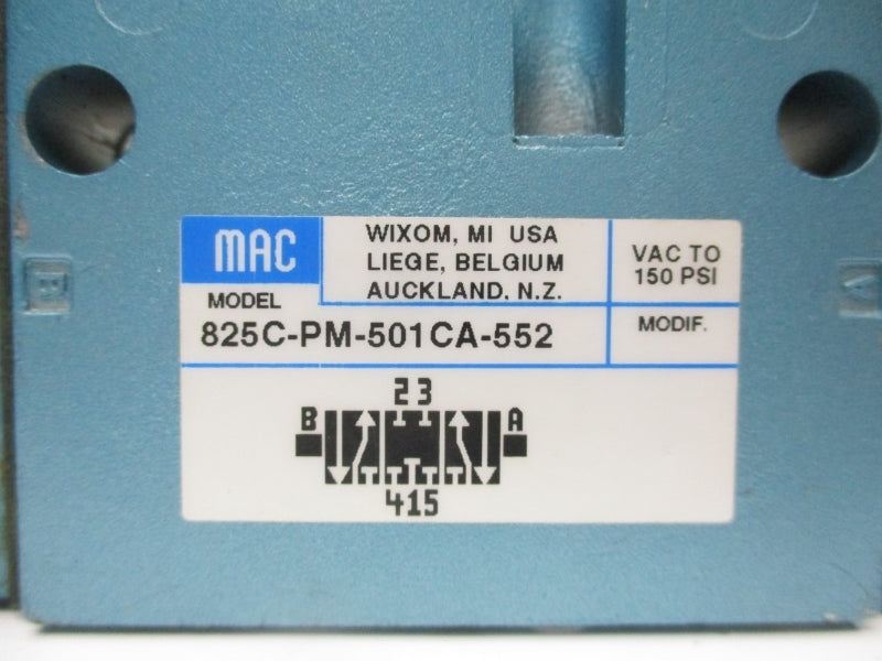 MAC 825C-PM-501CA-552 24VDC 150PSI NSNP